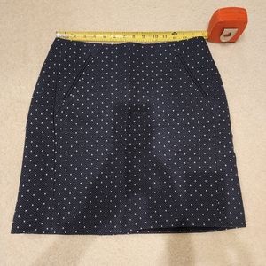 LOFT navy blue with white dots shift skirt